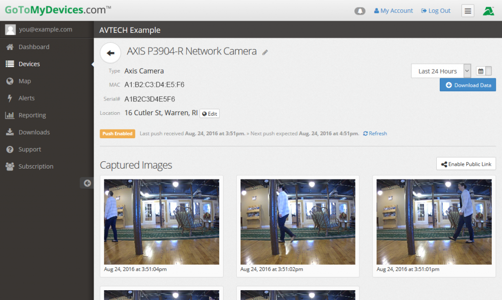NEW! View Axis camera stills directly from GoToMyDevices.