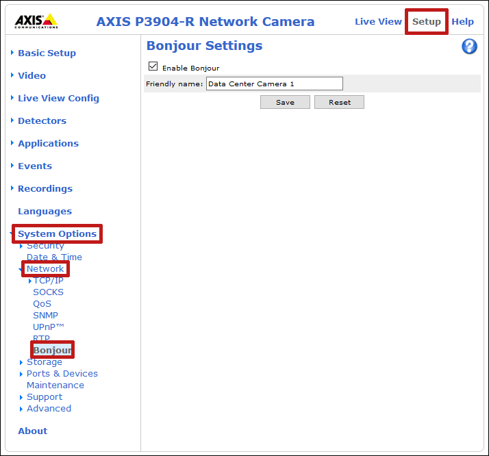 Live view store axis network camera