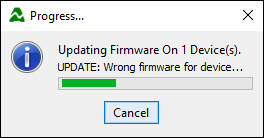Firmware update fails : Support